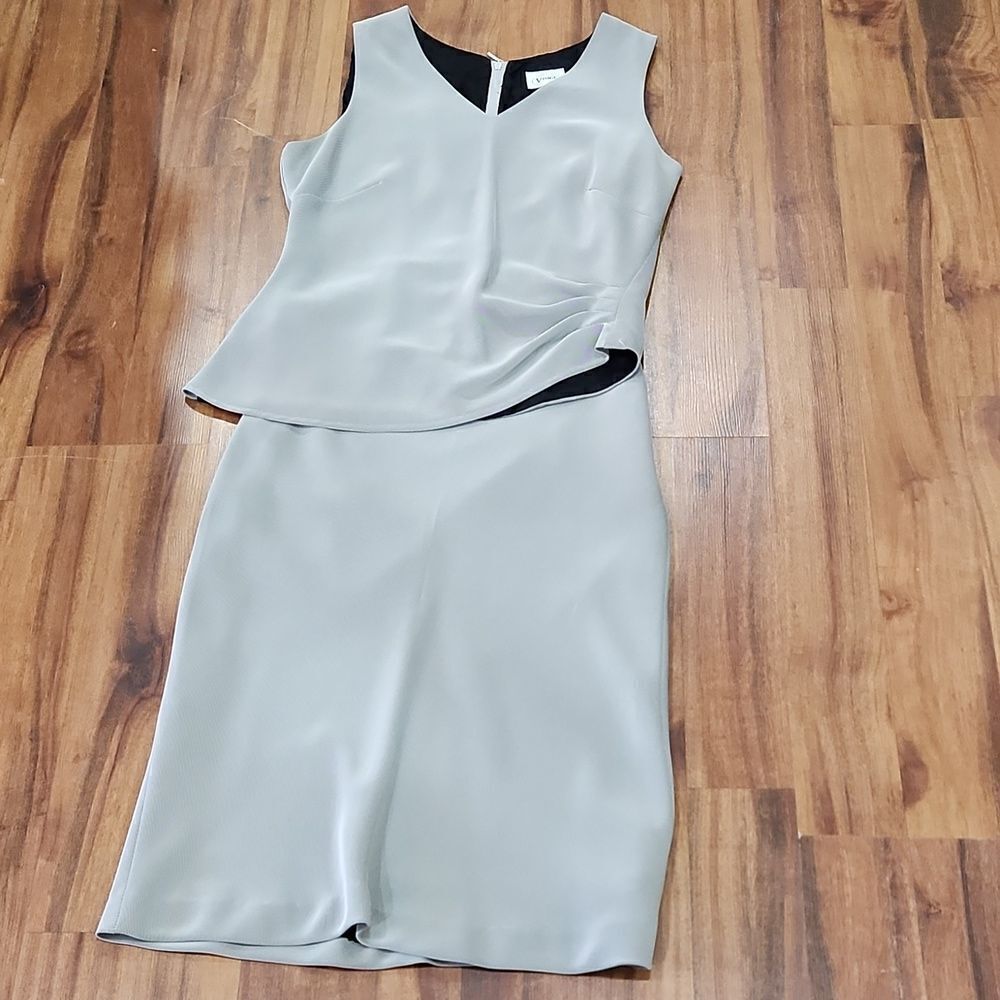 EUC Visage Gray Midi Skirt Set